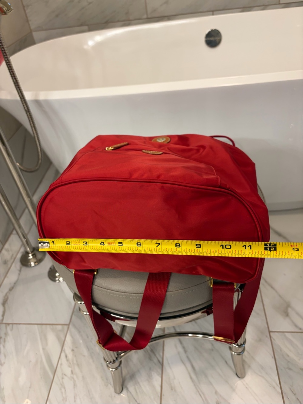Bric's Large Red Nylon Drawstring Backpack - Picture 6 of 7
